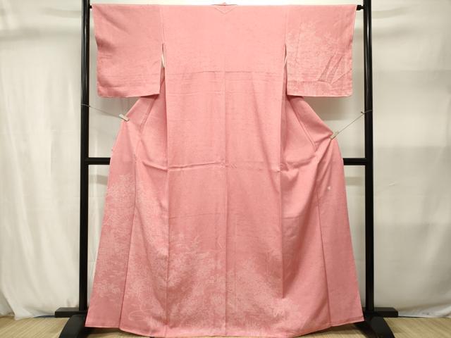 平和屋着物■訪問着　江戸小紋　檜扇草花文　寄せ小紋柄　やまと誂製　正絹　逸品　CABJ2972ev