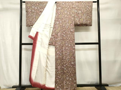 平和屋着物■上質な小紋　更紗動物花鳥文　正絹　逸品　CABJ2973ev