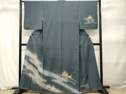 平和屋着物■訪問着　駒刺繍　流水籬草木文　暈し染め　金彩　正絹　逸品　CABJ2980ev