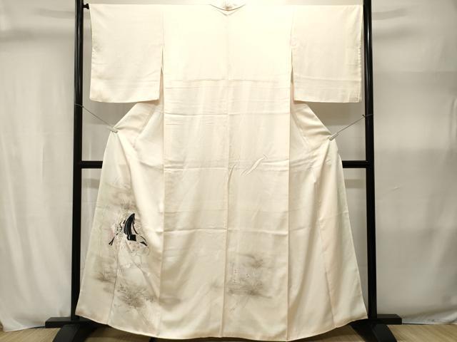 平和屋着物■訪問着　刺繍　十二単　几帳花文　暈し染め　　正絹　逸品　CABJ2989ev