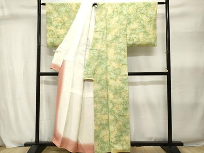 平和屋着物■上質な小紋　総絞り　芒　暈し染め　正絹　逸品　CABJ2990ev