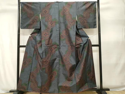 平和屋着物■本場大島紬　亀甲花菱文　正絹　逸品　CABJ2992ev