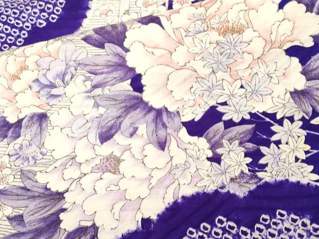 平和屋着物■豪華振袖　絞り　雲取り乱菊草花文　金彩　正絹　逸品　CABJ2996ev