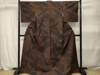 平和屋着物■結城紬　80亀甲　松葉文　正絹　逸品　CABJ2999ev