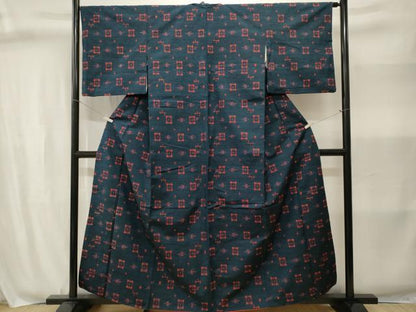 平和屋着物■上質な紬　琉球絣文様　やまと誂製　正絹　逸品　CABJ3000ev