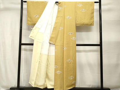 平和屋着物■上質な小紋　松竹梅菱文　正絹　逸品　CABJ3004ev