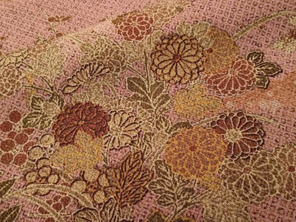 平和屋着物■上質な小紋　鹿の子流水草花文　鬼しぼ縮緬　正絹　逸品　CABJ3005ev