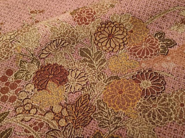 平和屋着物■上質な小紋　鹿の子流水草花文　鬼しぼ縮緬　正絹　逸品　CABJ3005ev