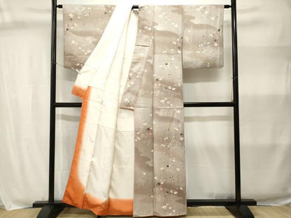 平和屋着物■上質な小紋　枝楓飛鳥文　暈し染め　金銀彩　正絹　逸品　CABJ3007ev