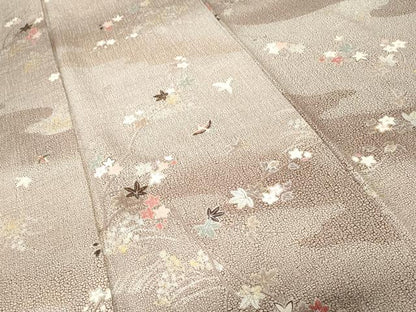 平和屋着物■上質な小紋　枝楓飛鳥文　暈し染め　金銀彩　正絹　逸品　CABJ3007ev