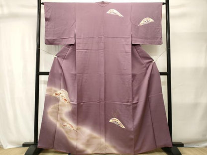 平和屋着物■訪問着　刺繍　片輪車流水花文　暈し染め　金彩　正絹　逸品　CABJ3008ev