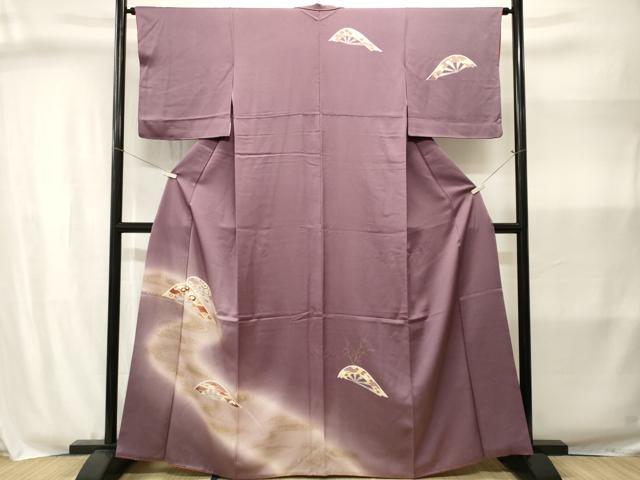 平和屋着物■訪問着　刺繍　片輪車流水花文　暈し染め　金彩　正絹　逸品　CABJ3008ev