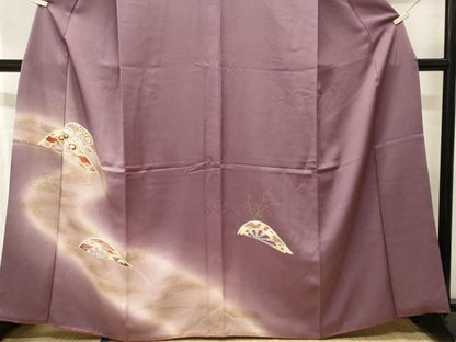 平和屋着物■訪問着　刺繍　片輪車流水花文　暈し染め　金彩　正絹　逸品　CABJ3008ev