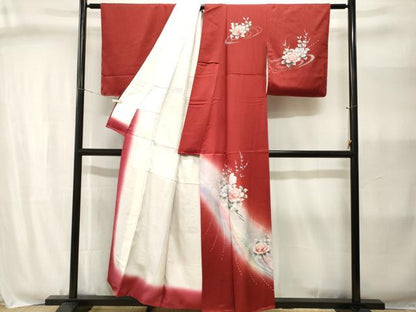 平和屋着物■訪問着　バラ　暈し染め　正絹　逸品　CABJ3010ev