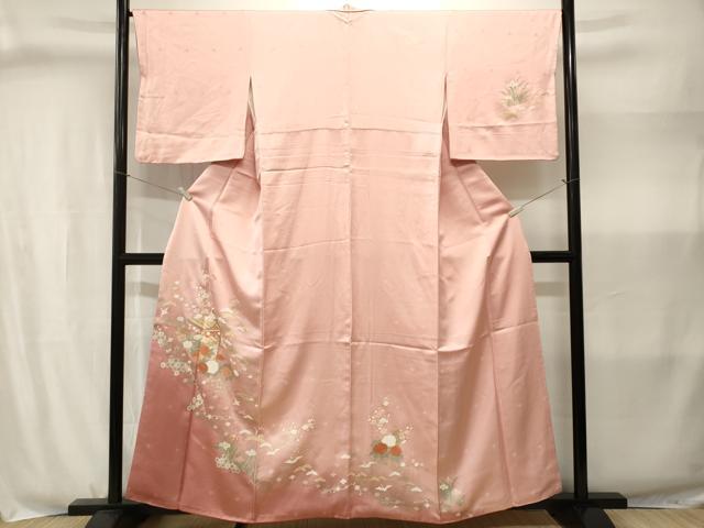 平和屋着物■訪問着　鉾　松飛鶴花文　暈し染め　金彩　正絹　逸品　CABJ3011ev