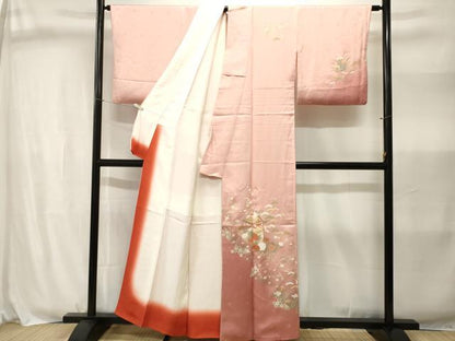 平和屋着物■訪問着　鉾　松飛鶴花文　暈し染め　金彩　正絹　逸品　CABJ3011ev