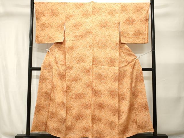 平和屋着物■上質な小紋　青海波草花文　暈し染め　正絹　逸品　CABJ3013ev