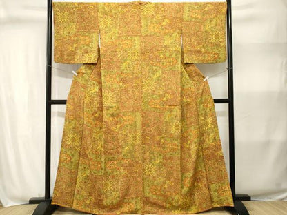 平和屋着物■上質な小紋　狩猟文　花文　正絹　逸品　CABJ3018ev