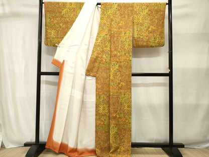 平和屋着物■上質な小紋　狩猟文　花文　正絹　逸品　CABJ3018ev