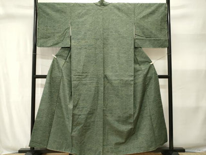平和屋着物■上質な紬　切嵌松竹梅花文　正絹　逸品　CABJ3020ev
