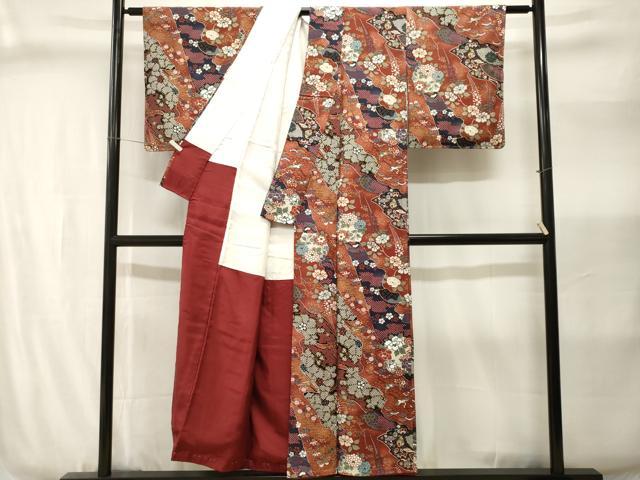 平和屋着物■上質な小紋　宝尽し飛鶴花蝶文　暈し染め　金彩　正絹　逸品　CABJ3022ev