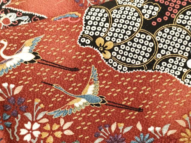 平和屋着物■上質な小紋　宝尽し飛鶴花蝶文　暈し染め　金彩　正絹　逸品　CABJ3022ev