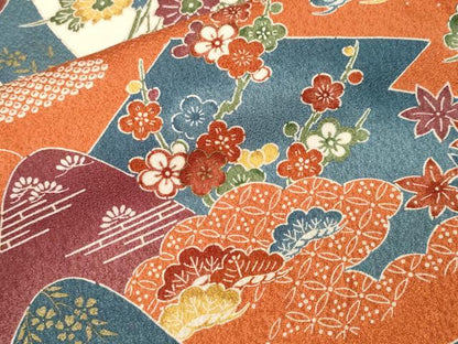 平和屋着物■上質な小紋　遠山草花文　金彩　正絹　逸品　CABJ3023ev