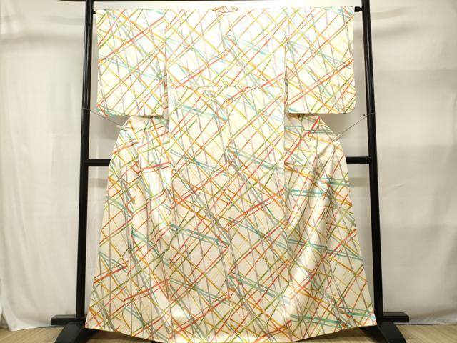 平和屋着物■上質な小紋　抽象文　正絹　逸品　CABJ3026ev