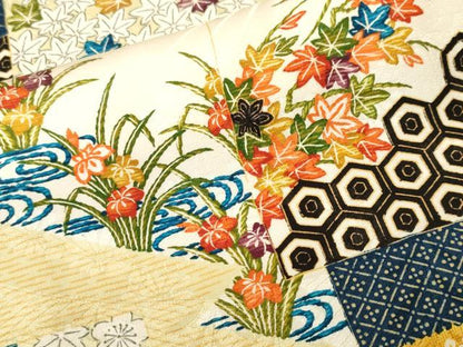 平和屋着物■上質な小紋　色紙重ね松竹梅花文　正絹　逸品　CABJ3027ev