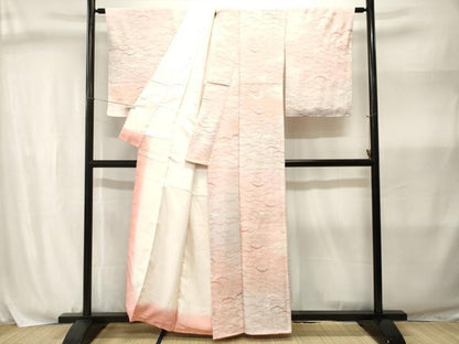 平和屋着物■上質な小紋　雪芝草霞文　暈し染め　金銀彩　正絹　逸品　CABJ3031ev