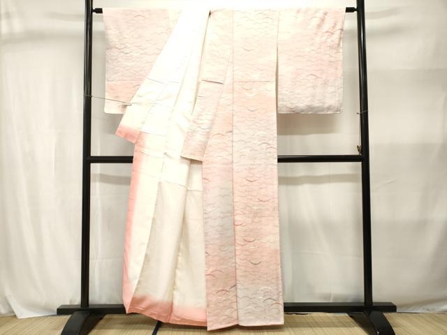 平和屋着物■上質な小紋　雪芝草霞文　暈し染め　金銀彩　正絹　逸品　CABJ3031ev