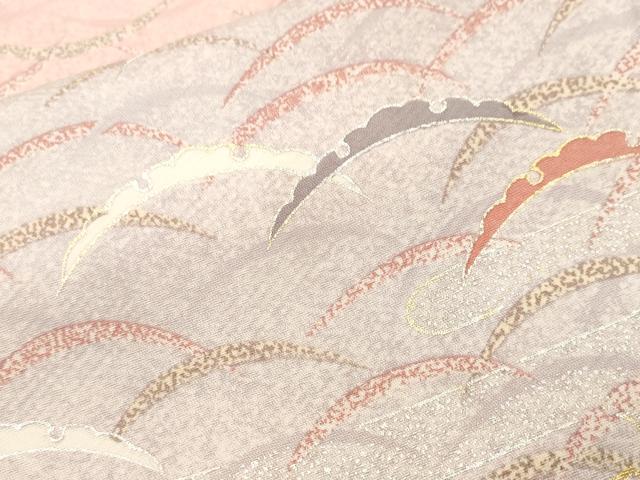 平和屋着物■上質な小紋　雪芝草霞文　暈し染め　金銀彩　正絹　逸品　CABJ3031ev
