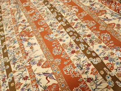 平和屋着物■上質な小紋　松竹梅飛鶴間道　鬼しぼ縮緬　正絹　逸品　CABJ3033ev