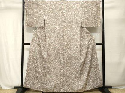 平和屋着物■上質な小紋　流水草花文　正絹　逸品　CABJ3035ev