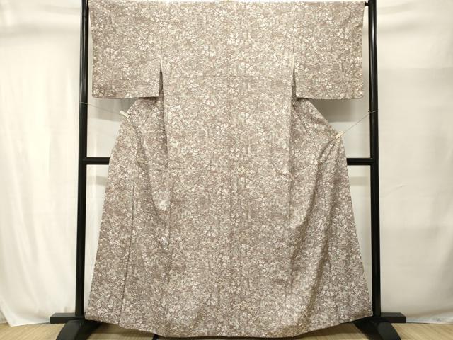 平和屋着物■上質な小紋　流水草花文　正絹　逸品　CABJ3035ev