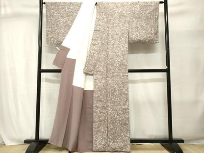 平和屋着物■上質な小紋　流水草花文　正絹　逸品　CABJ3035ev