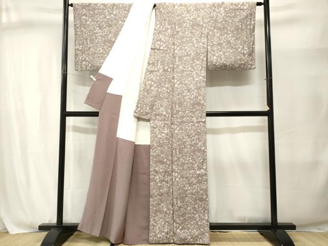平和屋着物■上質な小紋　流水草花文　正絹　逸品　CABJ3035ev