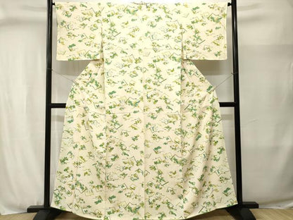 平和屋着物■上質な小紋　冊子草花文　正絹　逸品　CABJ3036ev