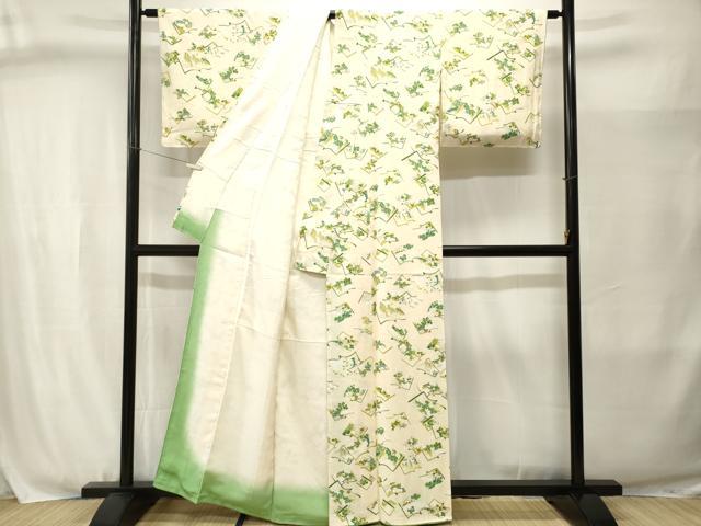 平和屋着物■上質な小紋　冊子草花文　正絹　逸品　CABJ3036ev