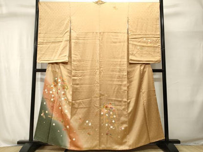 平和屋着物■豪華振袖　地紙重ね藤花房　舞花文　暈し染め　金彩　正絹　逸品　CABJ3039ev