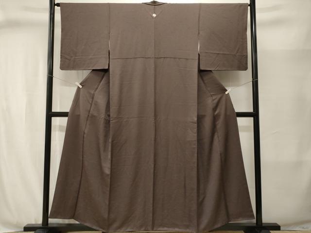 平和屋着物■上質な色無地　吹き寄せ地紋　涅色　正絹　逸品　CABJ3040ev