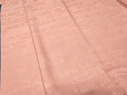 平和屋着物■上質な色無地　エ霞青海波地紋　虹色　正絹　逸品　CABJ3042ev