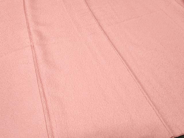 平和屋着物■上質な色無地　霞地紋　珊瑚色　正絹　逸品　CABJ3043ev