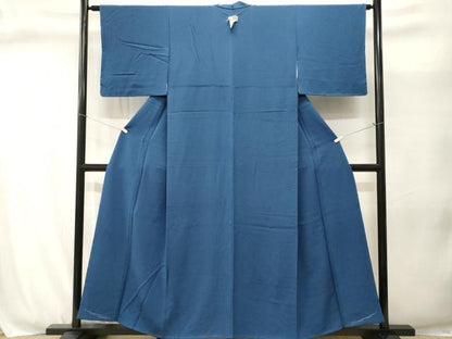 平和屋着物■上質な色無地　紺瑠璃色　正絹　逸品　CABJ3047ev
