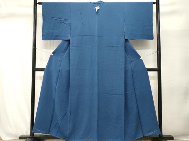 平和屋着物■上質な色無地　紺瑠璃色　正絹　逸品　CABJ3047ev