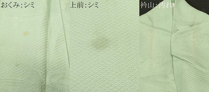 平和屋着物■上質な色無地　石庭鹿の子地紋　若葉色　正絹　逸品　CABJ3048ev