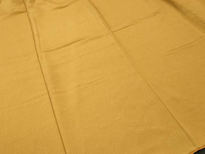 平和屋着物■上質な色無地　霞地紋　黄朽葉色　正絹　逸品　CABJ3050ev