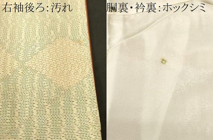 平和屋着物■本場大島紬　白大島　切嵌文　正絹　逸品　CABJ3057ev