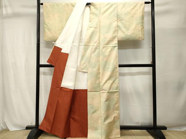 平和屋着物■本場大島紬　白大島　切嵌文　正絹　逸品　CABJ3057ev
