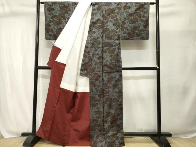 平和屋着物■本場大島紬　7マルキ　蔦の葉文　正絹　逸品　CABJ3060ev